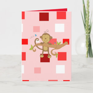 Carte de voeux Saint Valentin Singe