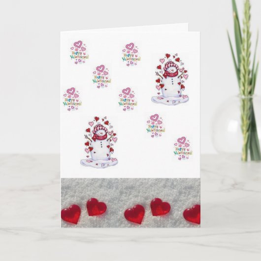 Carte de voeux Saint Valentin Snowman (Devant)
