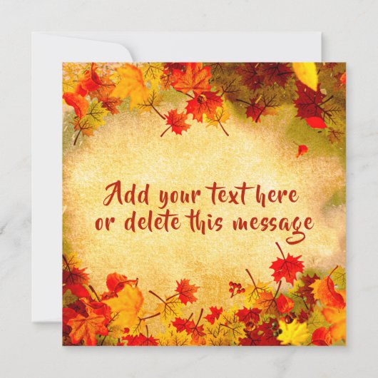 Carte de voeux saisonnière Rustique Feuille Maple (Dos)