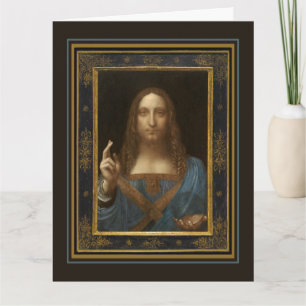 Carte de vœux Salvator Mundi de Léonard de Vinci