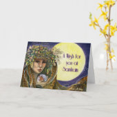 Carte de voeux Samhain (Fleur jaune)