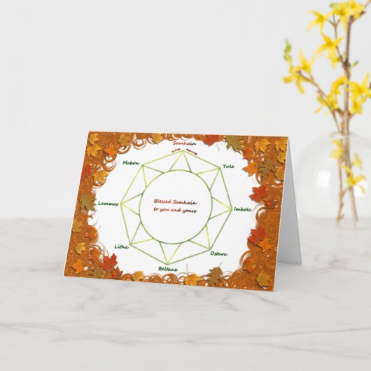 Carte de voeux Samhain (Fleur jaune)