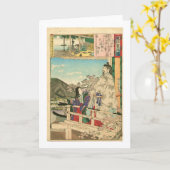 Carte de voeux samouraï vintage (Fleur jaune)