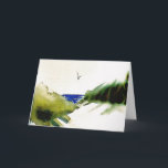 Carte de voeux Sandy Beach<br><div class="desc">Noël est toujours blanc à la plage. Un accueil de ceux qui vivent en bord de mer. Pour toutes mes aquarelles originales dans la boutique, j'utilise la palette limitée. Rouge, Jaune, Bleu. Cela produit toutes les teintes et les teintes que vous voyez dans mes peintures. L'aquarelle transparente rouge, jaune et...</div>