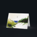 Carte de voeux Sandy Beach<br><div class="desc">Noël est toujours blanc à la plage. Un accueil de ceux qui vivent en bord de mer. Pour toutes mes aquarelles originales dans la boutique, j'utilise la palette limitée. Rouge, Jaune, Bleu. Cela produit toutes les teintes et les teintes que vous voyez dans mes peintures. L'aquarelle transparente rouge, jaune et...</div>