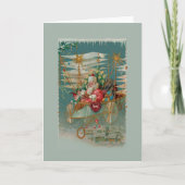 Carte de vœux Santa & Son incroyable machine volan (Devant)