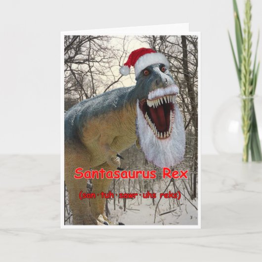 Carte de voeux Santasaurus Rex Holiday (Devant)