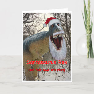 Carte de voeux Santasaurus Rex Holiday