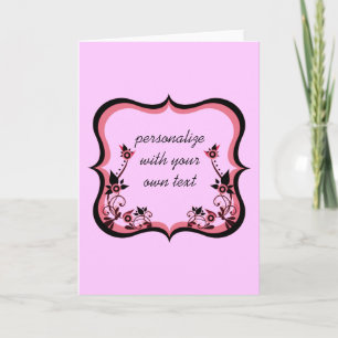 Carte de voeux Sassy Floral Frame, rose