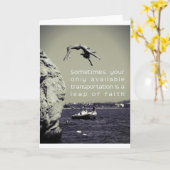 Carte de voeux - saut de la foi (Fleur jaune)