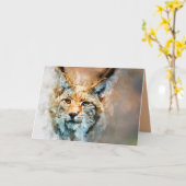 carte de voeux sauvage de chat (Fleur jaune)