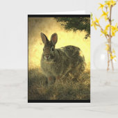 Carte de voeux sauvage de lapins (Fleur jaune)