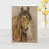 Carte de voeux sauvage "indomptée" de jument de (Fleur jaune)