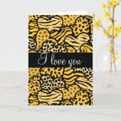 Carte de voeux sauvage jaune de coeurs je t'aime (Fleur jaune)