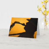 Carte de voeux Saxophone Shadow ou Silhouette (Fleur jaune)