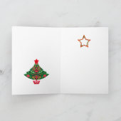 Carte de voeux scandinave de Noël Reindeer et Tree (Intérieur)