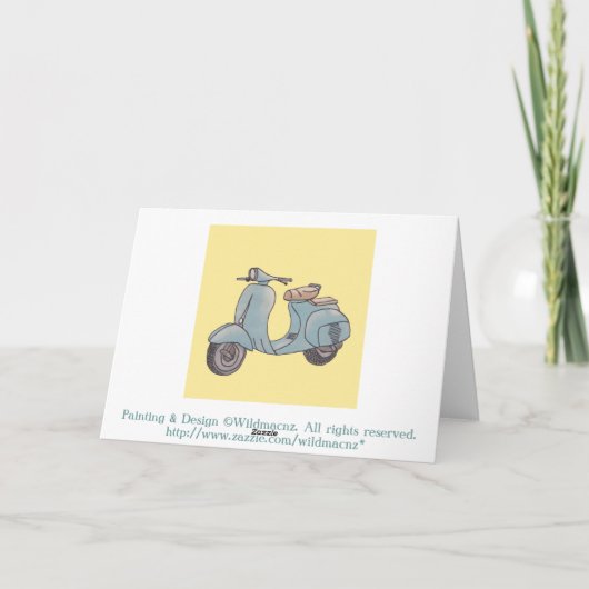 Carte de voeux Scooter (Dos)