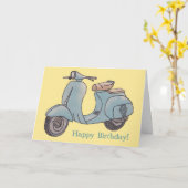 Carte de voeux Scooter (Fleur jaune)