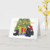 Carte de vœux Scottish Terrier (Fleur jaune)