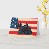 Carte de vœux Scottish Terrier (Fleur jaune)