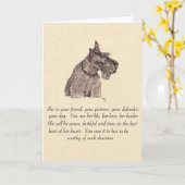 Carte de vœux Scottish Terrier (Fleur jaune)