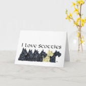 Carte de vœux Scottish Terrier (Fleur jaune)