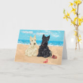 Carte de vœux Scottish Terrier (Fleur jaune)