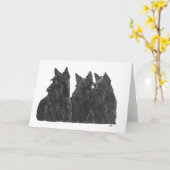 Carte de vœux Scottish Terrier (Fleur jaune)