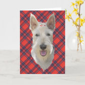 Carte de vœux Scottish Terrier (Fleur jaune)
