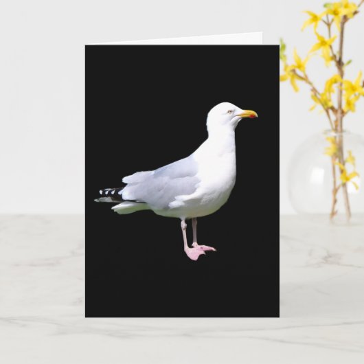 Carte de voeux Seagull Standing Ajouter un texte (Fleur jaune)