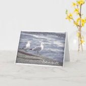 Carte de voeux Seagulls Seaside (Fleur jaune)