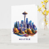 Carte de voeux Seattle (Fleur jaune)