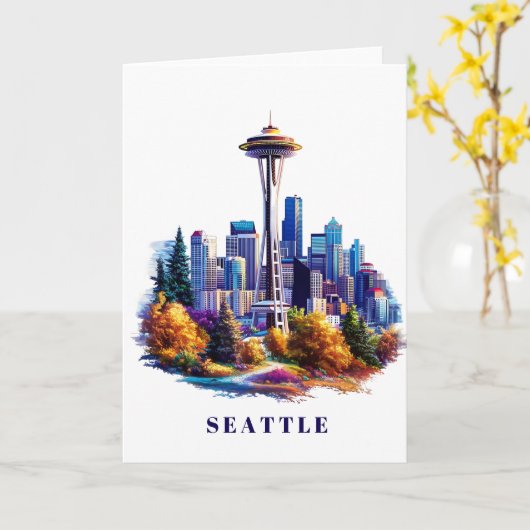 Carte de voeux Seattle (Fleur jaune)