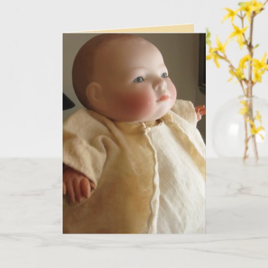 Carte de voeux secondaire antique de poupée de Lo (Fleur jaune)