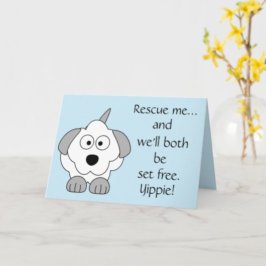 Carte de voeux Secourt chien (Fleur jaune)