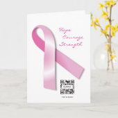 Carte de voeux Sensibilisation Modèle au cancer du (Fleur jaune)