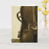 Carte de voeux Sepia Cello (Fleur jaune)