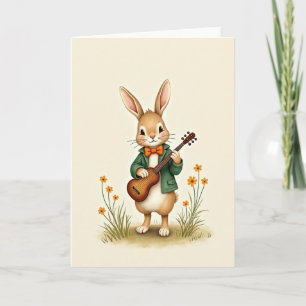 Carte de vœux Sérénade de lapin