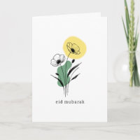 Carte de vœux sérénité au pavot floral | Eid etc.