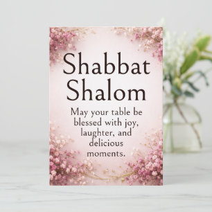 Carte de vœux Shabbat Shalom, Baby's Breath Violet