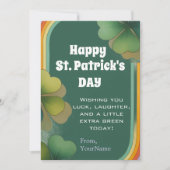 Carte de vœux shamrock de la Saint-Patrick Joyeuse (Devant)