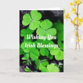 Carte de voeux Shamrock Irish Blessings (Fleur jaune)