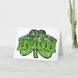 Carte de voeux Shamrock irlandaise Retro