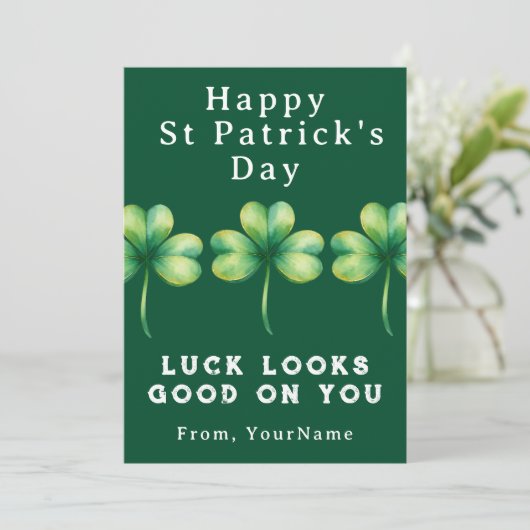 Carte de vœux Shamrock pour la Saint-Patrick (Debout devant)
