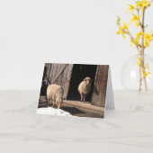 Carte de voeux Sheep (Fleur jaune)