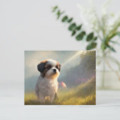 Carte de vœux Shih Tzu (Debout devant)