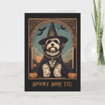 Carte de vœux Shih Tzu Joyeux Halloween