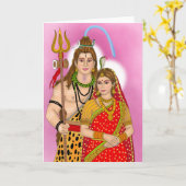 Carte de voeux Shiv Parvati (Fleur jaune)