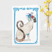 Carte de voeux siamoise (Fleur jaune)