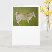 Carte de voeux Sibérienne Huskie (Fleur jaune)